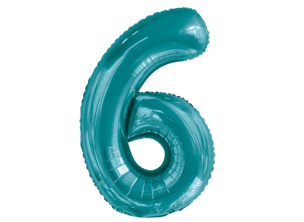 86cm Teal Number Balloon - 6