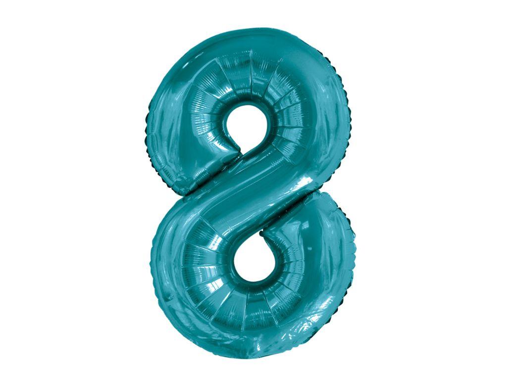 86cm Teal Number Balloon - 8