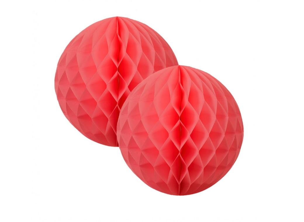 Tissue Honeycomb Balls 15cm Coral 2pk