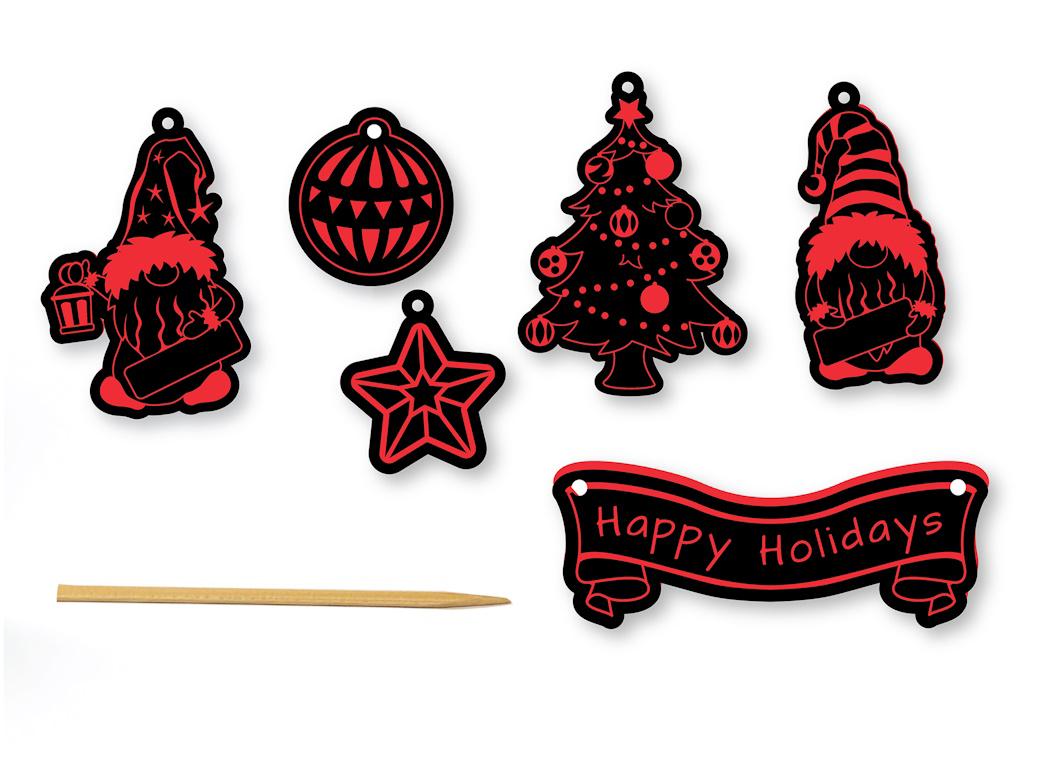 Totally Mini Santa Scratch Art Garland Set