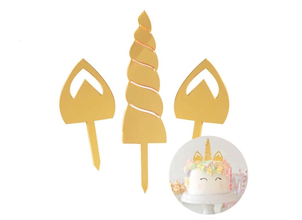 Unicorn Acrylic Topper - Gold Mirror