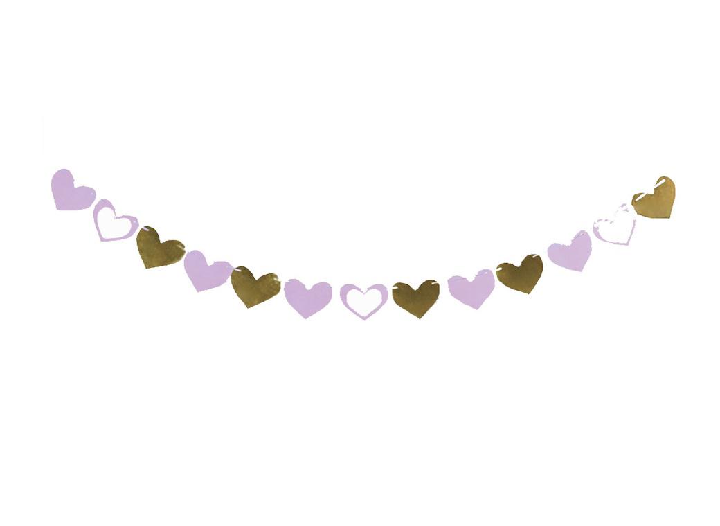 Pink & Gold Hearts Garland
