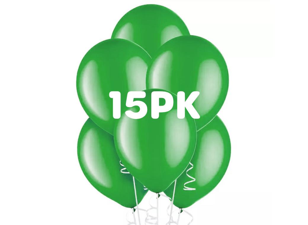 Value Balloons 15pk - Pearl Festive Green