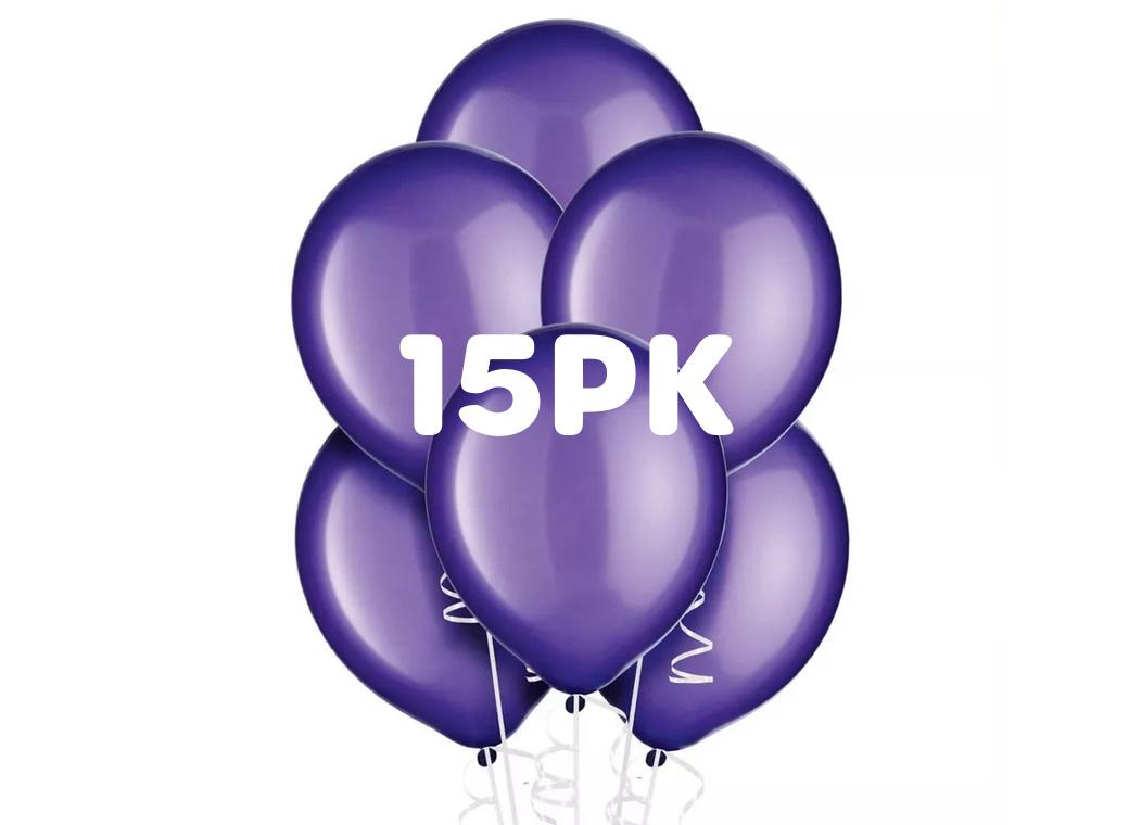 Value Balloons 15pk - Pearl Purple