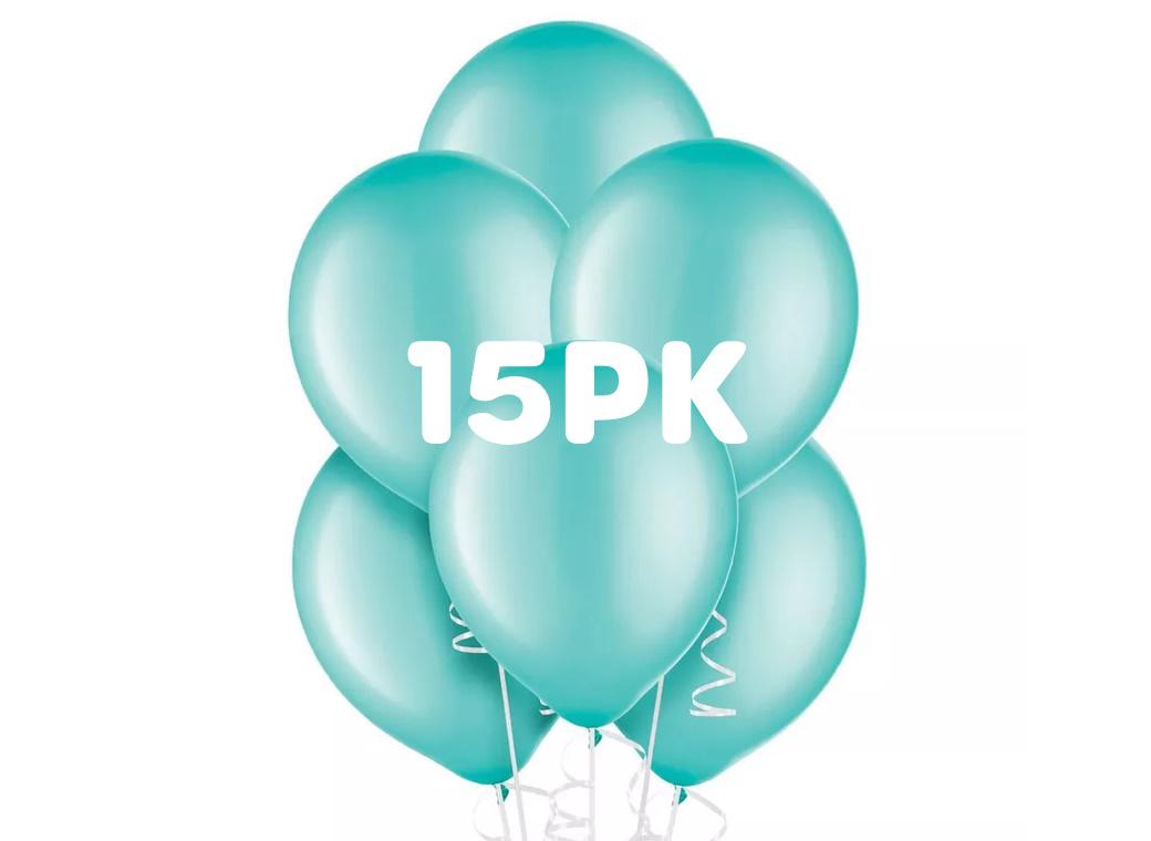 Value Balloons 15pk - Pearl Robin's Egg Blue