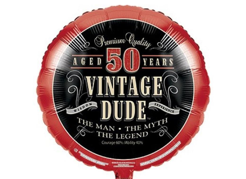 Vintage Dude 50th Birthday Foil Balloon
