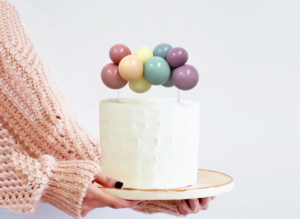 Balloon Garland Cake Topper - Vintage Rainbow