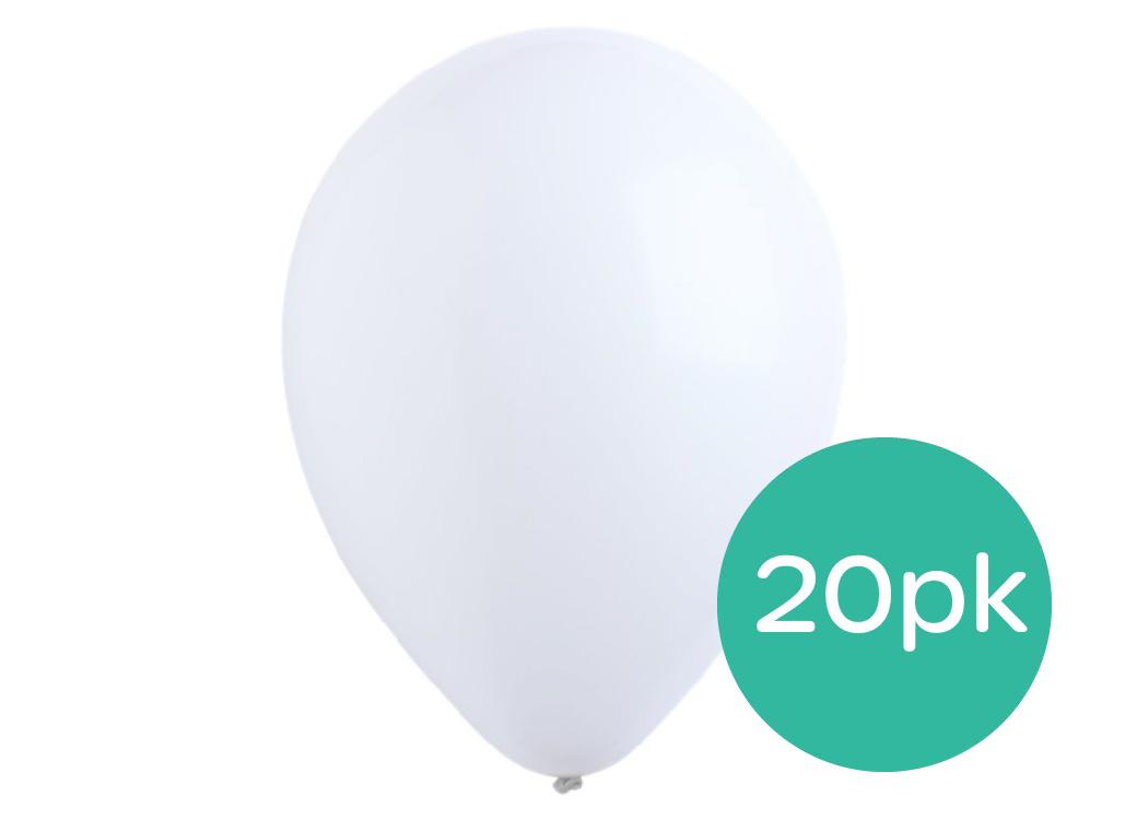Value Balloons 20pk - White