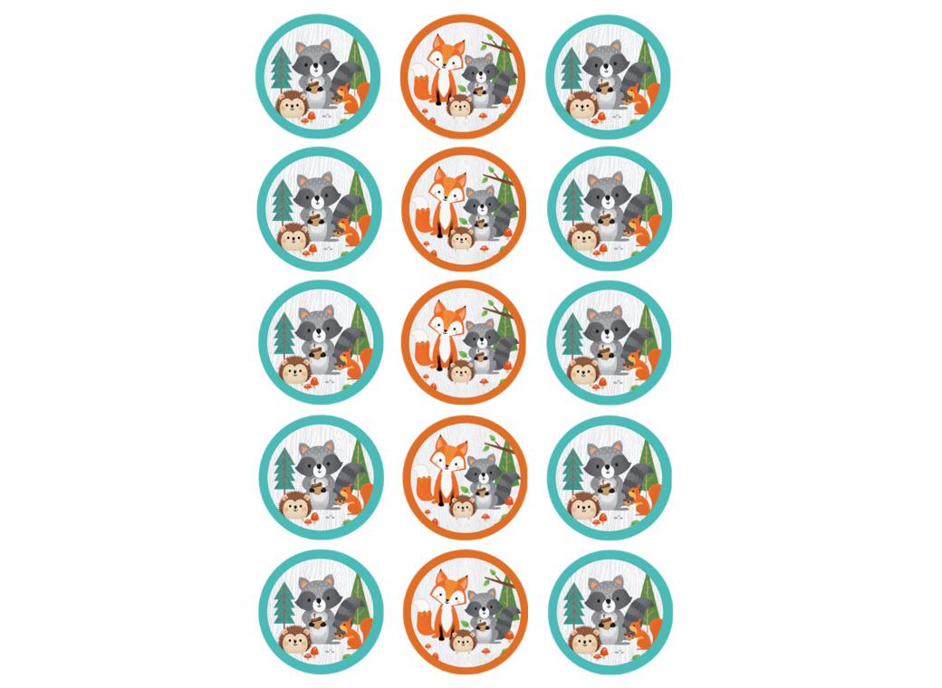 Edible Icing Cupcake Images - Woodland