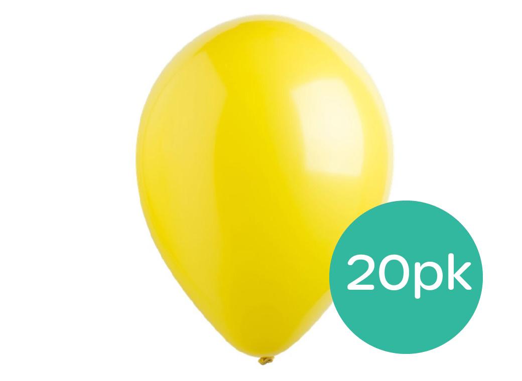 Value Balloons 20pk - Yellow