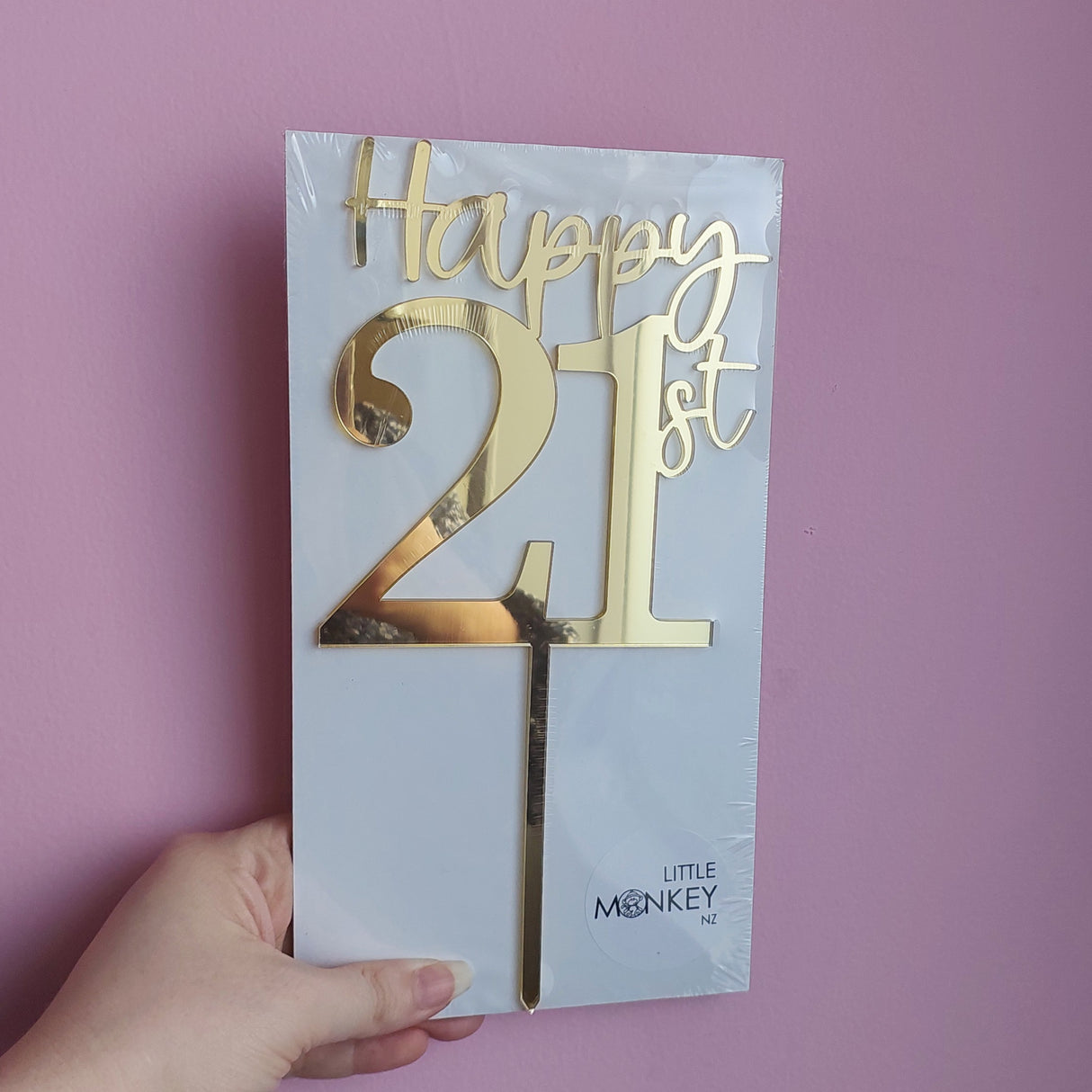 Happy 21st Cake Topper - Gold