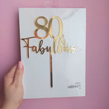 80 & Fabulous Cake Topper - Gold
