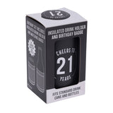 21st Birthday Insulated Drink Cooler & Badge Set