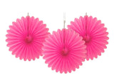 3 Pack Tissue Fans - Hot Pink