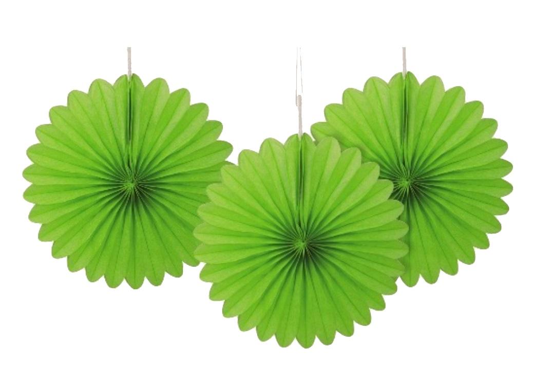 3 Pack Tissue Fans - Lime Green