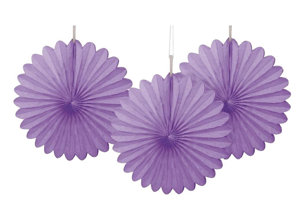 3 Pack Tissue Fans - Purple