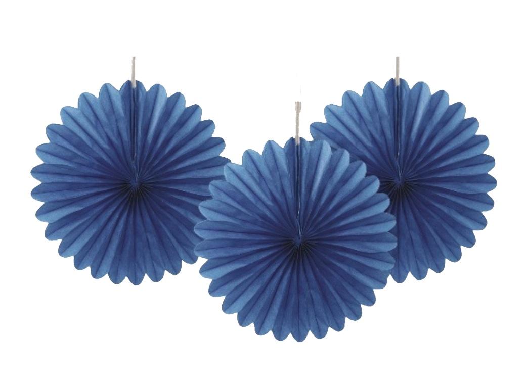 3 Pack Tissue Fans - Royal Blue