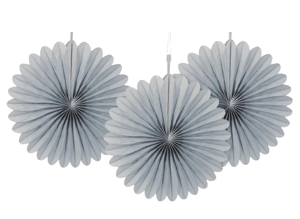 3 Pack Tissue Fans - Silver