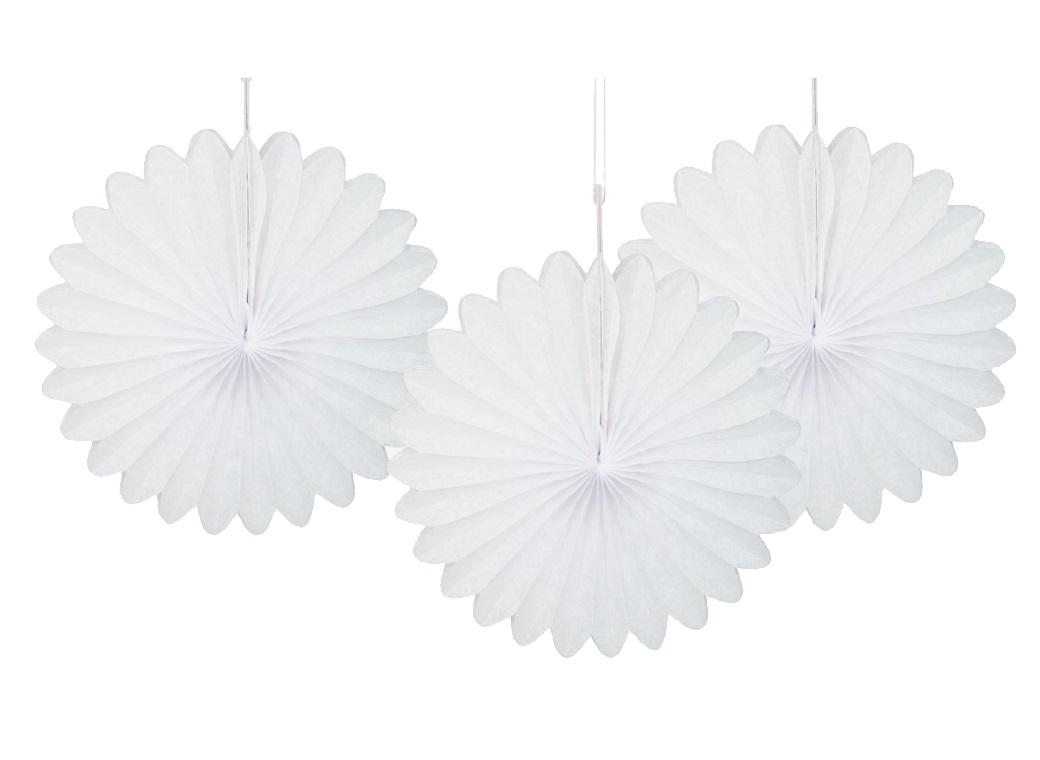 3 Pack Tissue Fans - White