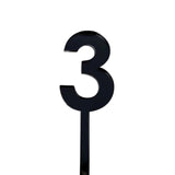 4.5cm Acrylic Number 3 - Black