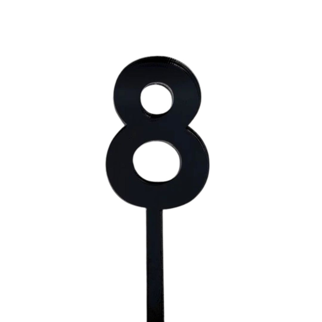 4.5cm Acrylic Number 8 - Black