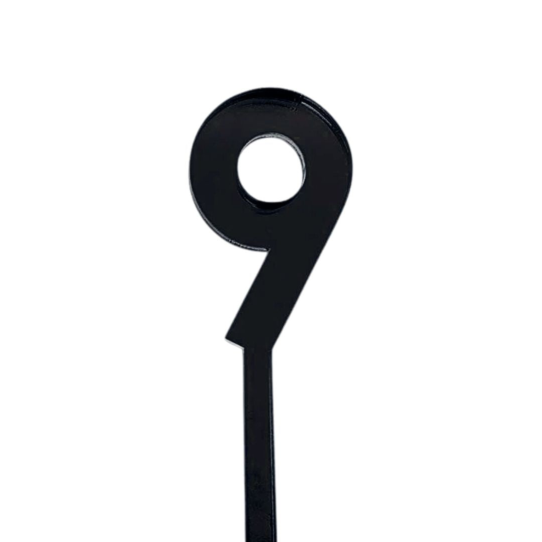 4.5cm Acrylic Number 9 - Black