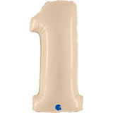 66cm Satin Cream Number Foil Balloon - 1