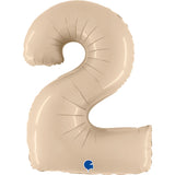 66cm Satin Cream Number Foil Balloon - 2