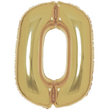 86cm White Gold Number Foil Balloon - 0