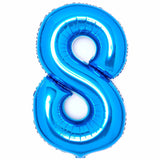 86cm Blue Number Foil Balloon - 8