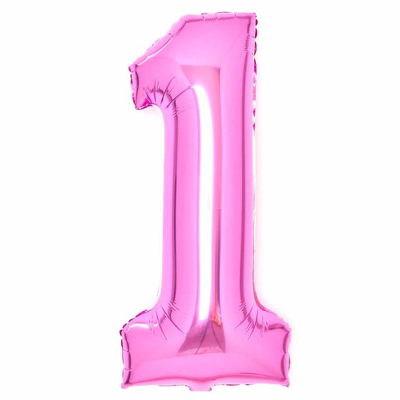 86cm Hot Pink Number Foil Balloon - 1