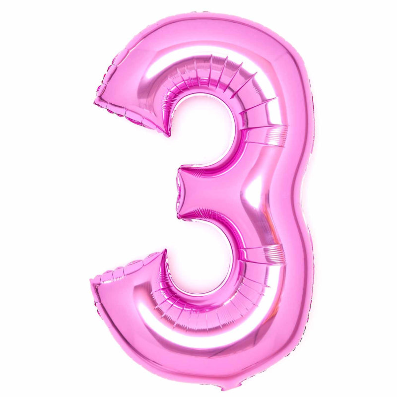 86cm Hot Pink Number Foil Balloon - 3