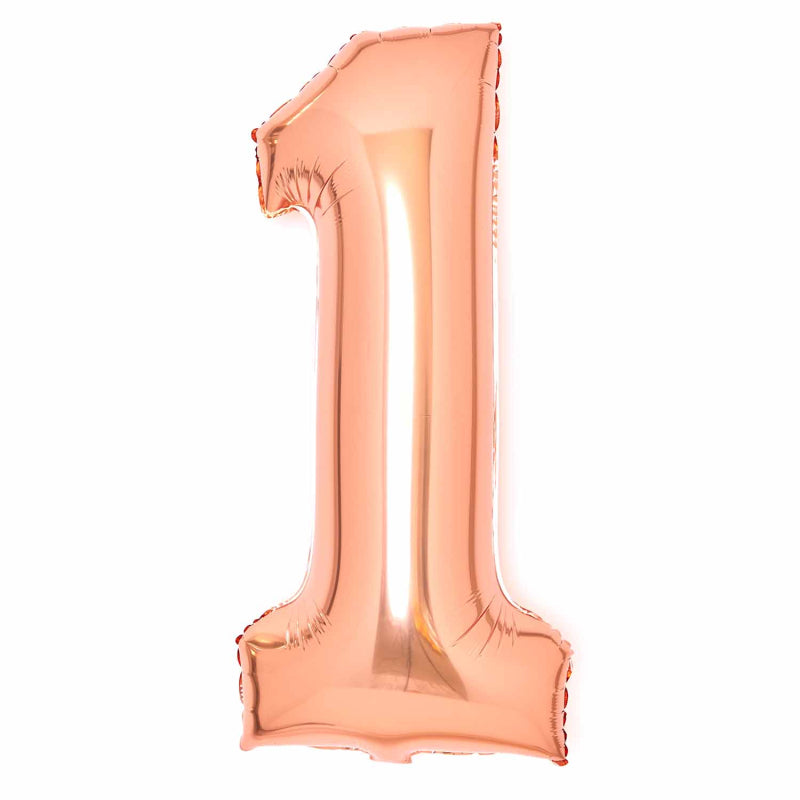 86cm Rose Gold Number Foil Balloon - 1