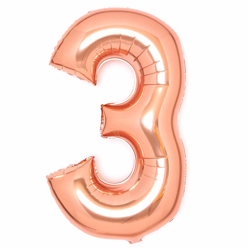 86cm Rose Gold Number Foil Balloon - 3