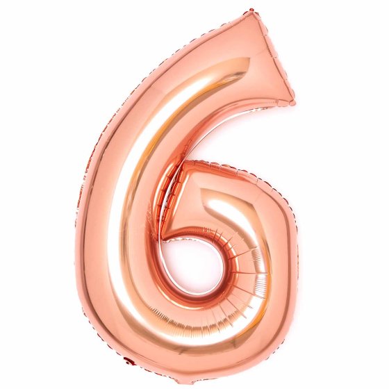 86cm Rose Gold Number Foil Balloon - 6