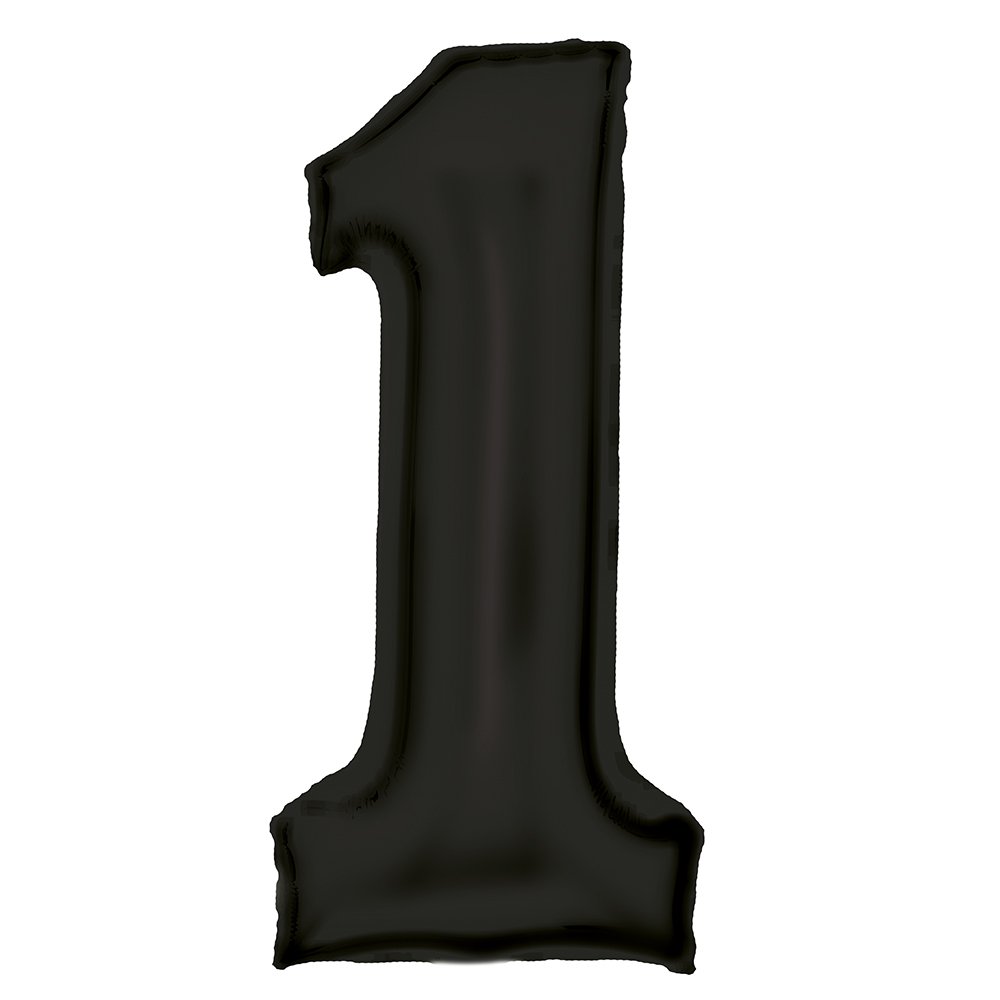 86cm Silk Lustre Black Number Foil Balloon - 1