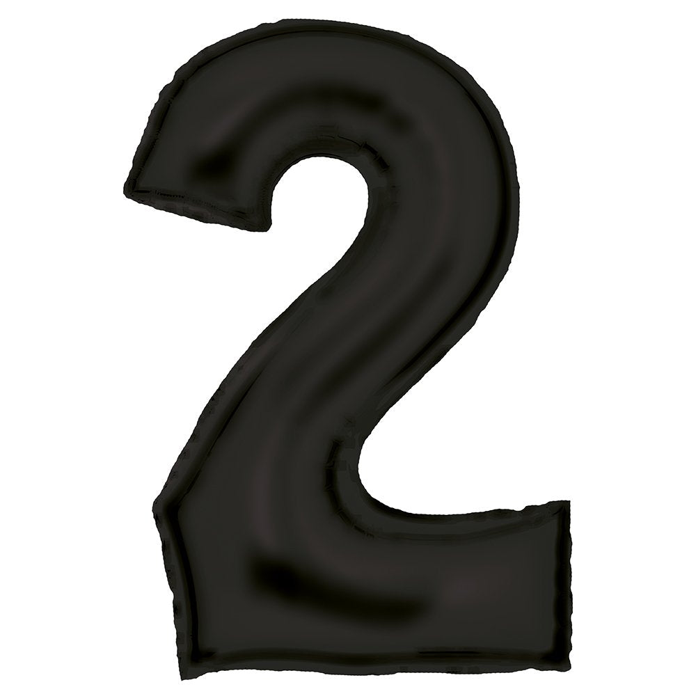 86cm Silk Lustre Black Number Foil Balloon - 2