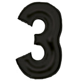 86cm Silk Lustre Black Number Foil Balloon - 3