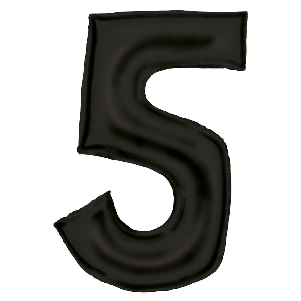 86cm Silk Lustre Black Number Foil Balloon - 5