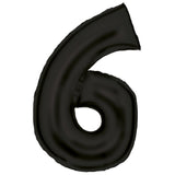 86cm Silk Lustre Black Number Foil Balloon - 6