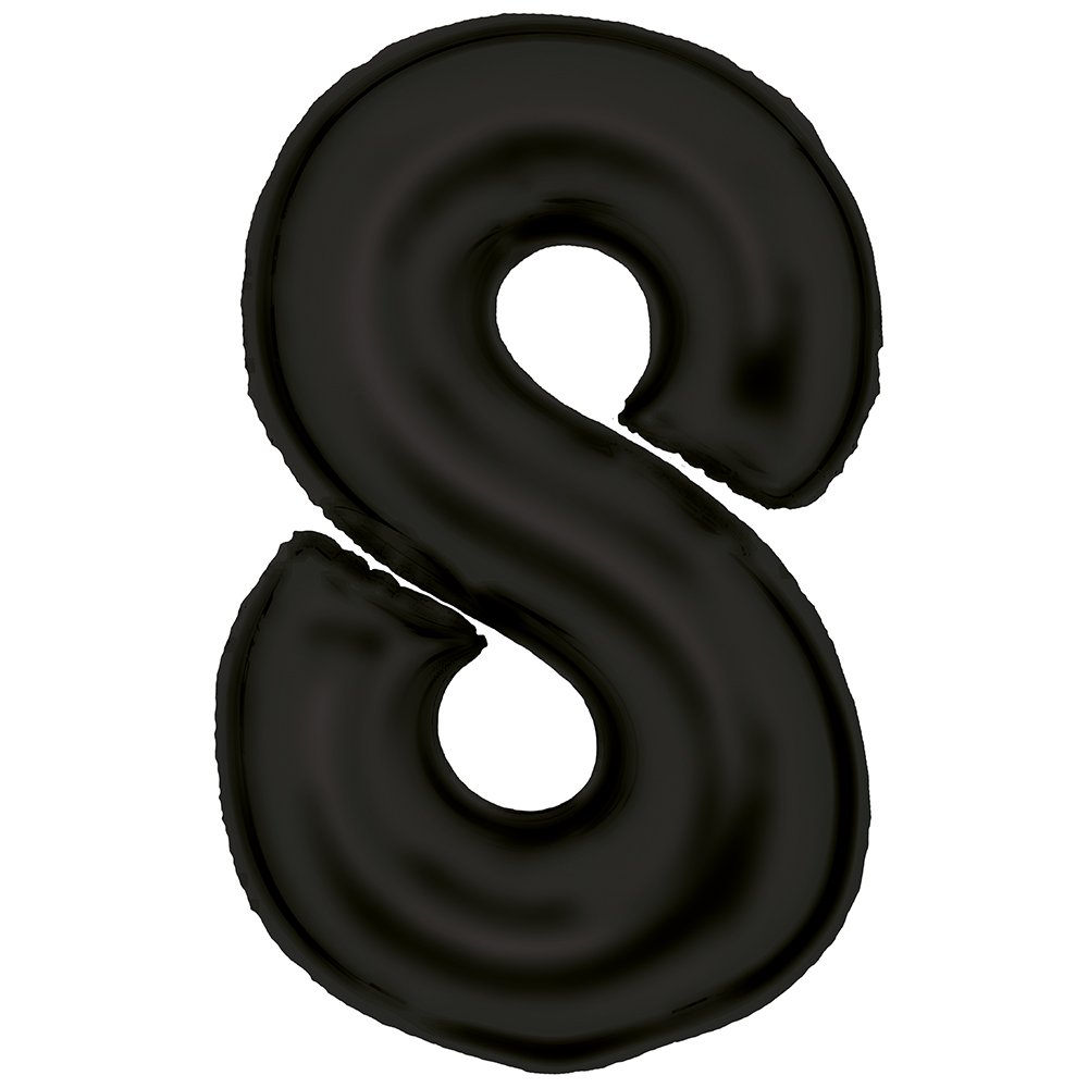 86cm Silk Lustre Black Number Foil Balloon - 8