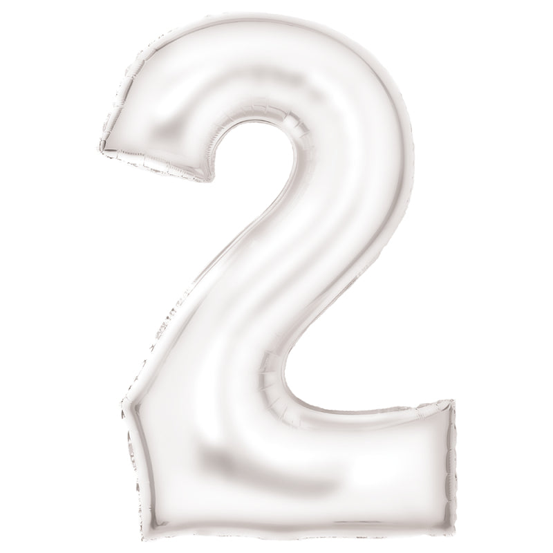 86cm Silk Lustre White Foil Balloon - 2