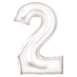 86cm Silk Lustre White Foil Balloon - 2