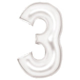 86cm Silk Lustre White Foil Balloon - 3