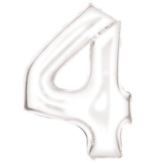 86cm Silk Lustre White Foil Balloon - 4
