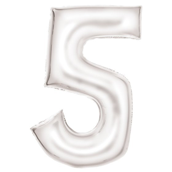 86cm Silk Lustre White Foil Balloon - 5