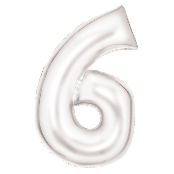 86cm Silk Lustre White Foil Balloon - 6