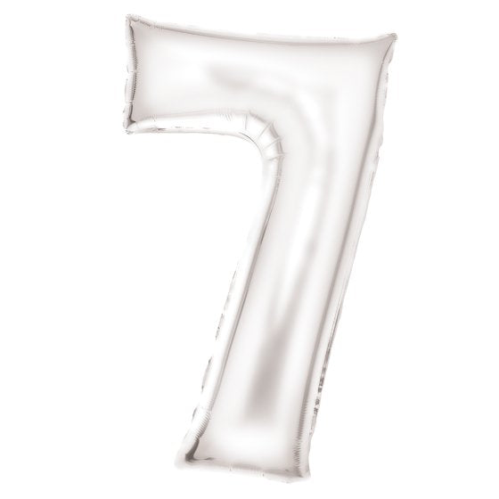 86cm Silk Lustre White Foil Balloon - 7