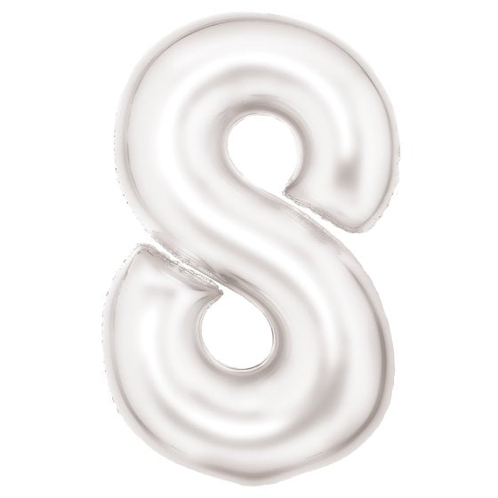 86cm Silk Lustre White Foil Balloon - 8