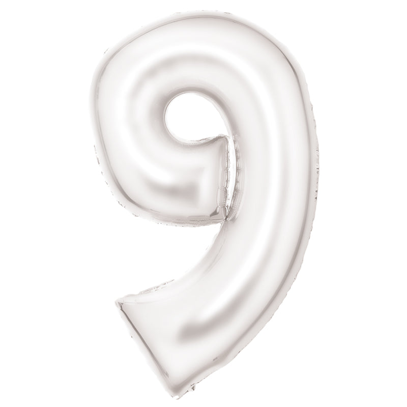 86cm Silk Lustre White Foil Balloon - 9